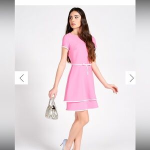 Rinascimento pink dress with white trim. Size small. NWT